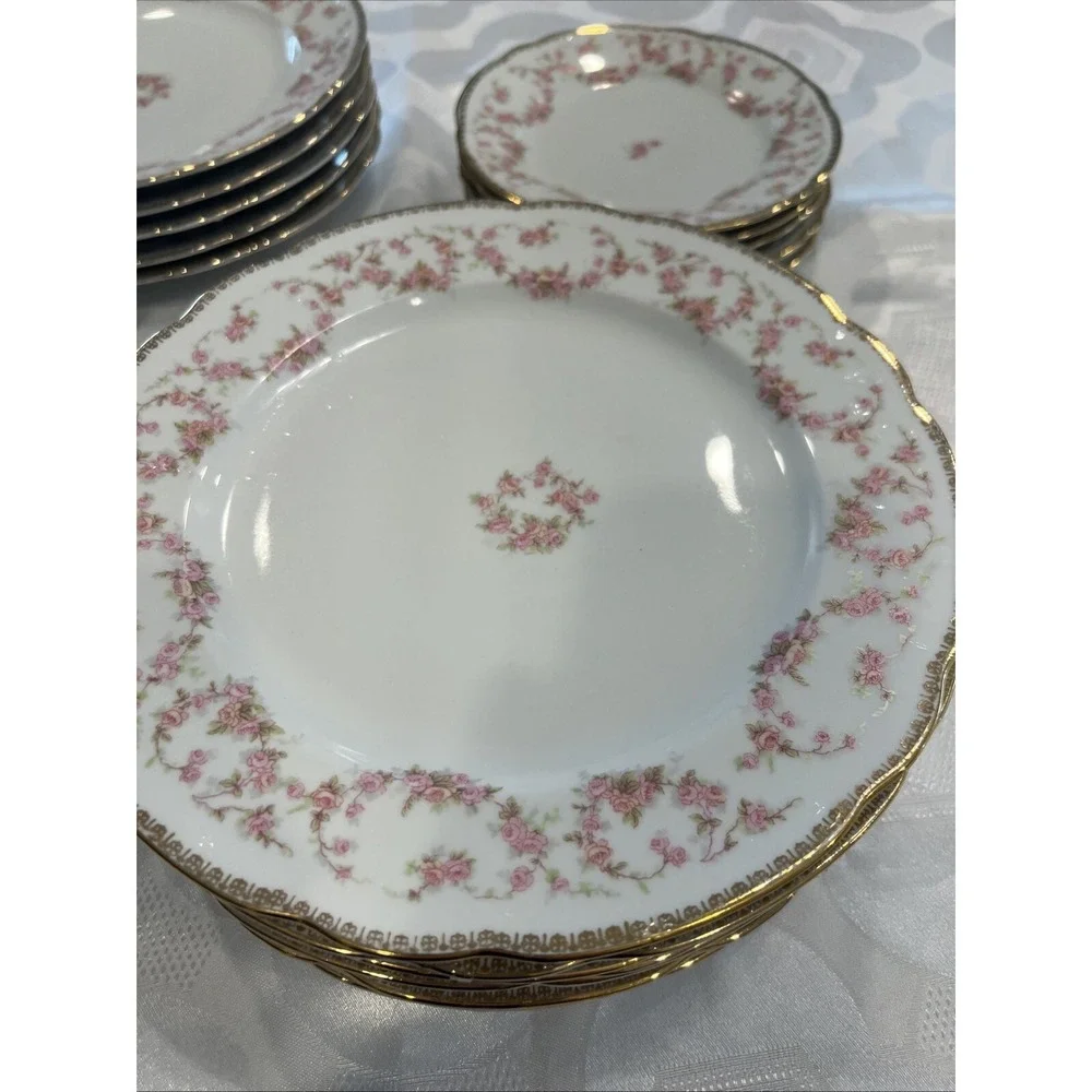 Bridal Rose Vintage‎ Original Lot of 18 Bavaria Schumann Plates Western Germany